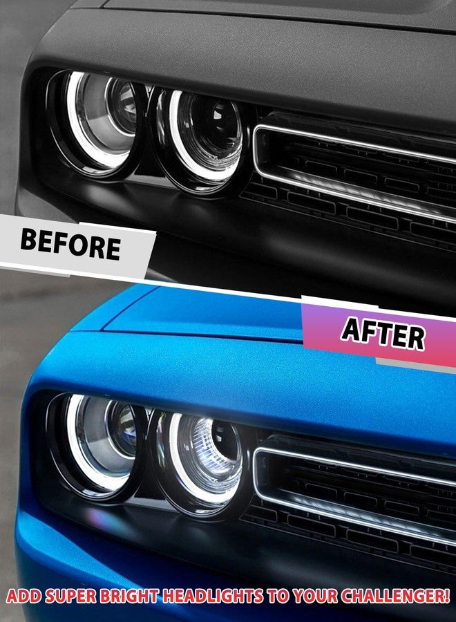 POKIAUTO LED Headlights Inlet Tubes for Dodge Challenger 15-20, Head Lamps Air Inserts Assembly Inlet Light Tubes Headlight Bulbs for Dodge Challenger 2015-2020 Accessories (2PCS, White - Image 3